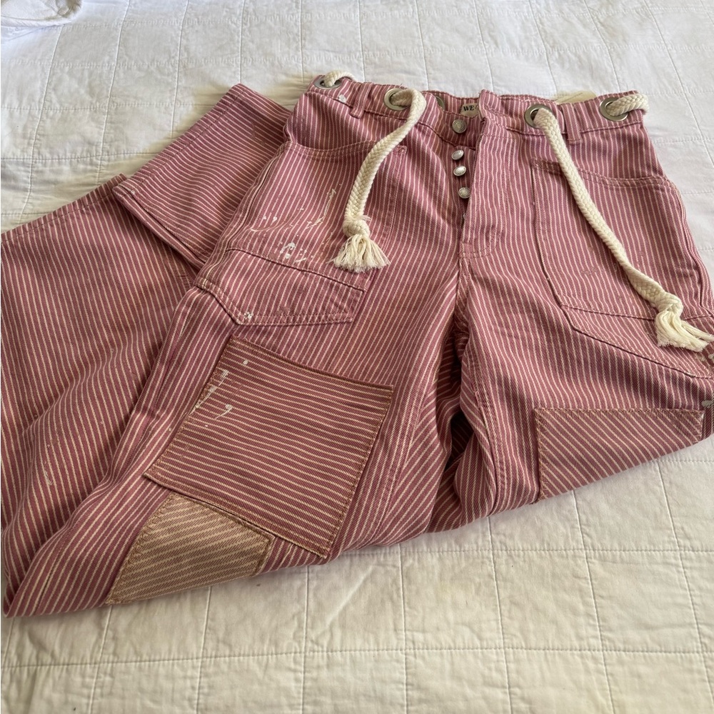 We The Free Pink Striped Moxie Pants